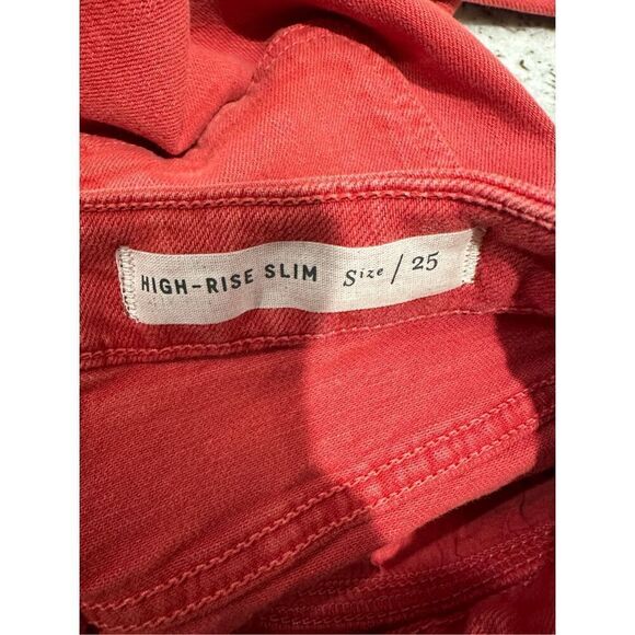 Pilcro Anthropologie High Rise Slim Distressed Rust Jeans Size 0 - Picture 7 of 9